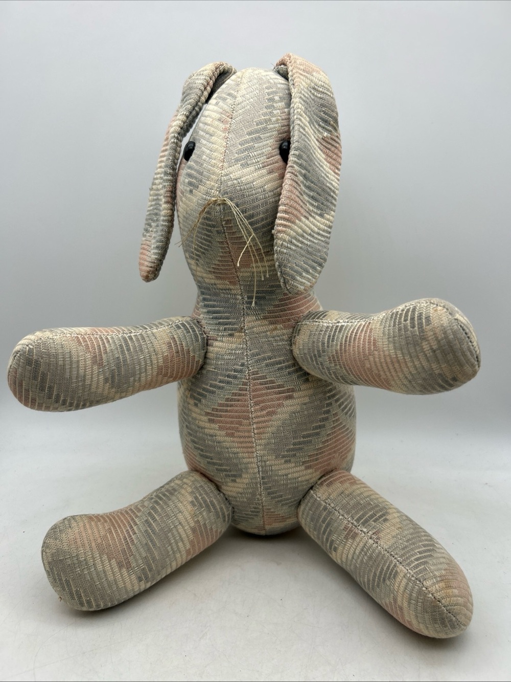 Vtg 14” Handmade Bunny Rabbit Plush/ Stuffed Animal Handcrafted By The Edelwiss